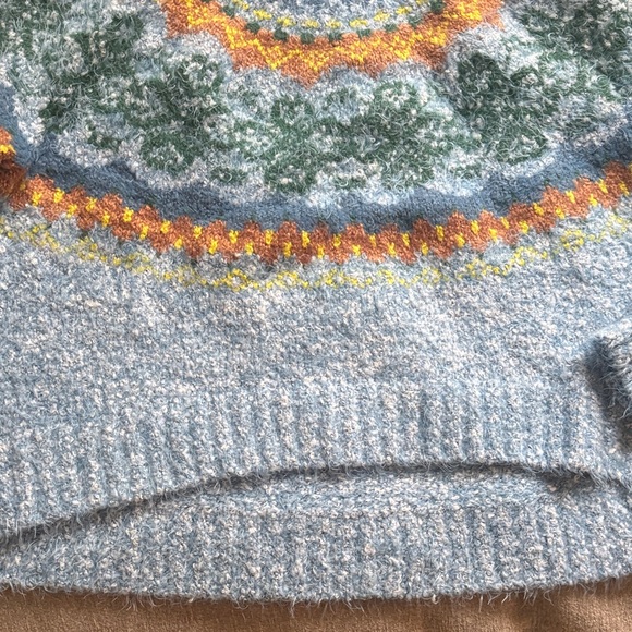 Free People Blue and Green Knit Sweater - Picture 5 of 13